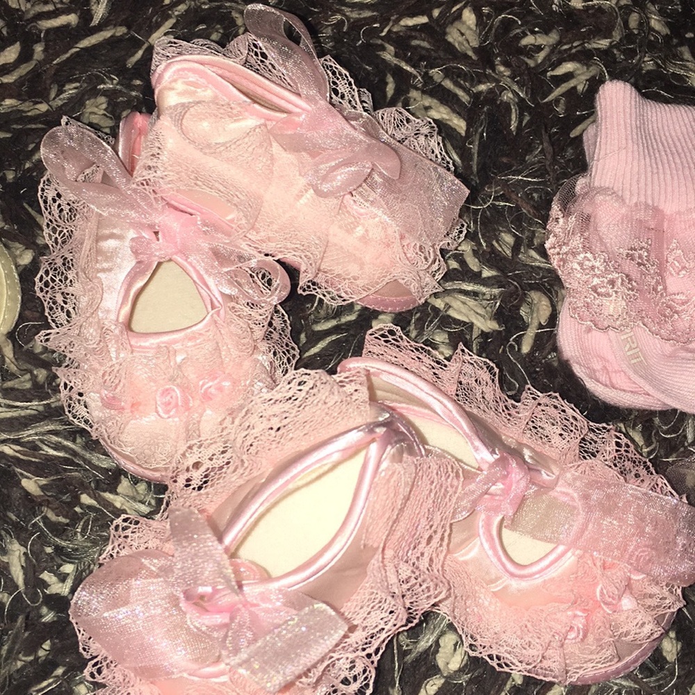 Pink satin shoes